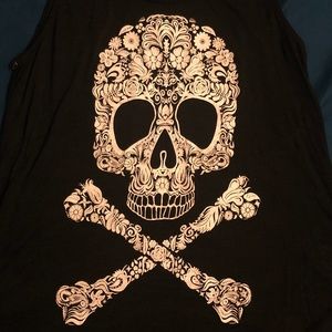Spaghetti Strap Transparent Skull Top